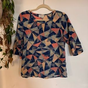 Everlane multicolor geometric print top